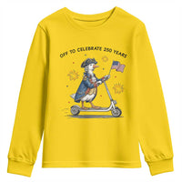 Funny Patriotic Goose Youth Sweatshirt Off To Celebrate 250 Years