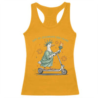 Funny Goose Statue Of Liberty Racerback Tank Top Off To Celebrate 250 Year