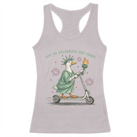 Funny Goose Statue Of Liberty Racerback Tank Top Off To Celebrate 250 Year