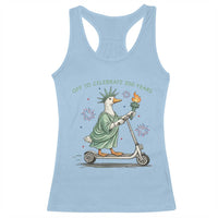 Funny Goose Statue Of Liberty Racerback Tank Top Off To Celebrate 250 Year