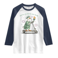 Funny Goose Statue Of Liberty Raglan Shirt Off To Celebrate 250 Year