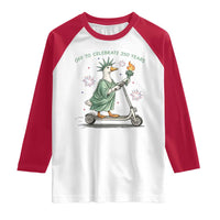 Funny Goose Statue Of Liberty Raglan Shirt Off To Celebrate 250 Year