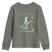 Funny Goose Statue Of Liberty Youth Sweatshirt Off To Celebrate 250 Year