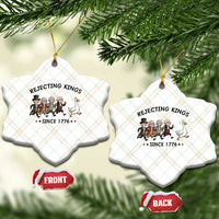 Rejecting Kings Since 1776 Ceramic Ornament Funny Founding Fathers Chasing Royal Goose