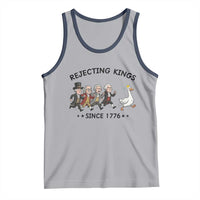 Rejecting Kings Since 1776 Tank Top Funny Founding Fathers Chasing Royal Goose