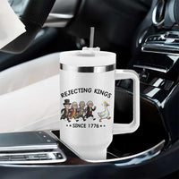 Rejecting Kings Since 1776 Tumbler With Handle Funny Founding Fathers Chasing Royal Goose
