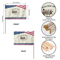 Rejecting Kings Since 1776 Patriotic Handheld Flag Funny Founding Fathers Chasing Royal Goose