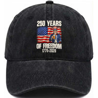 250 Years Of Freedom Washed Cotton Baseball Cap Patriotic Uncle Sam