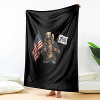 Patriotic Uncle Sam Celebrating 250 Years America Throw Blanket