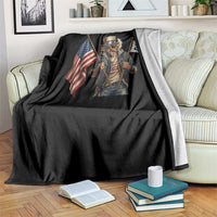 Patriotic Uncle Sam Celebrating 250 Years America Throw Blanket