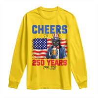 Vintage Cat Uncle Sam Long Sleeve Shirt Cheers To 250 Years