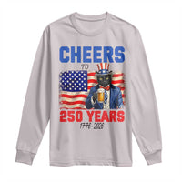 Vintage Cat Uncle Sam Long Sleeve Shirt Cheers To 250 Years