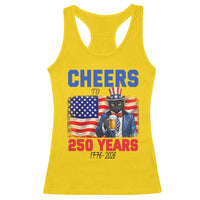 Vintage Cat Uncle Sam Racerback Tank Top Cheers To 250 Years