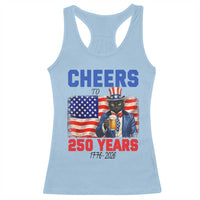Vintage Cat Uncle Sam Racerback Tank Top Cheers To 250 Years