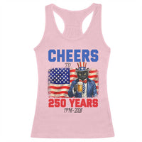 Vintage Cat Uncle Sam Racerback Tank Top Cheers To 250 Years