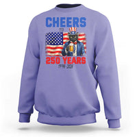 Vintage Cat Uncle Sam Sweatshirt Cheers To 250 Years