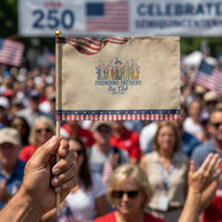 Funny Founding Fathers Fan Club Patriotic Handheld Flag American History Lovers