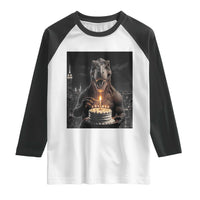 Funny Birthday Dinosaur Raglan Shirt Prehistoric Party Celebration