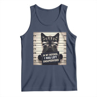 Funny Bad Cat Attitude Tank Top In My Defense I Was Left Unsupervised