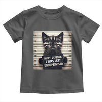 Funny Bad Cat Attitude Toddler T Shirt In My Defense I Was Left Unsupervised