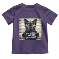 Funny Bad Cat Attitude Toddler T Shirt In My Defense I Was Left Unsupervised