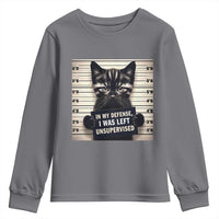 Funny Bad Cat Attitude Youth Sweatshirt In My Defense I Was Left Unsupervised