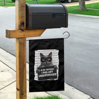Funny Cat Mugshot Garden Flag In My Defense I Was Left Unsupervised