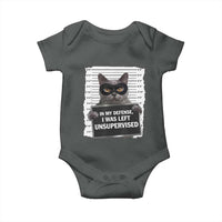 Funny Cat Mugshot Baby Onesie In My Defense I Was Left Unsupervised