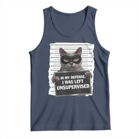 Funny Cat Mugshot Tank Top In My Defense I Was Left Unsupervised