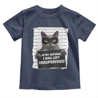 Funny Cat Mugshot Toddler T Shirt In My Defense I Was Left Unsupervised