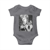 Funny Husky Chaos Baby Onesie Cool Dog Selfie With Burning Car
