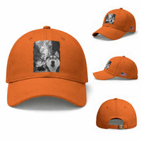 Funny Husky Chaos Baseball Cap Cool Dog Selfie With Burning Car
