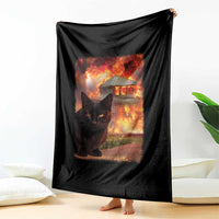 Funny Crazy Cat Selfie Throw Blanket Bad Kitty Chaos Humor Graphic