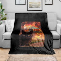 Funny Crazy Cat Selfie Throw Blanket Bad Kitty Chaos Humor Graphic