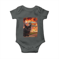Funny Crazy Cat Selfie Baby Onesie Bad Kitty Chaos Humor Graphic
