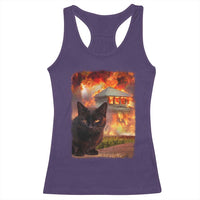 Funny Crazy Cat Selfie Racerback Tank Top Bad Kitty Chaos Humor Graphic