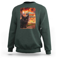 Funny Crazy Cat Selfie Sweatshirt Bad Kitty Chaos Humor Graphic
