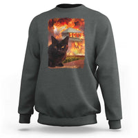 Funny Crazy Cat Selfie Sweatshirt Bad Kitty Chaos Humor Graphic