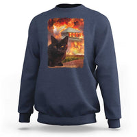 Funny Crazy Cat Selfie Sweatshirt Bad Kitty Chaos Humor Graphic