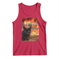 Funny Crazy Cat Selfie Tank Top Bad Kitty Chaos Humor Graphic