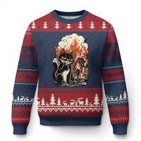Funny Trouble Maker Cat Ugly Christmas Sweater Cute Mischief Graphic Gift For Cat Lover