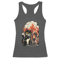 Funny Trouble Maker Cat Racerback Tank Top Cute Mischief Graphic Gift For Cat Lover