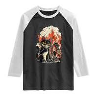 Funny Trouble Maker Cat Raglan Shirt Cute Mischief Graphic Gift For Cat Lover