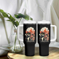 Funny Trouble Maker Cat Tumbler With Handle Cute Mischief Graphic Gift For Cat Lover