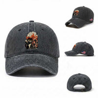 Funny Trouble Maker Cat Washed Cotton Baseball Cap Cute Mischief Graphic Gift For Cat Lover