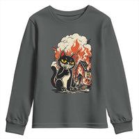 Funny Trouble Maker Cat Youth Sweatshirt Cute Mischief Graphic Gift For Cat Lover
