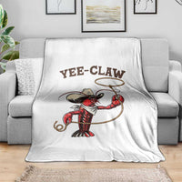 Yee Claw Throw Blanket Funny Crawfish Cajun Seafood Festival