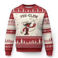 Yee Claw Ugly Christmas Sweater Funny Crawfish Cajun Seafood Festival