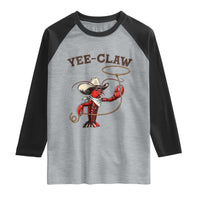 Yee Claw Raglan Shirt Funny Crawfish Cajun Seafood Festival