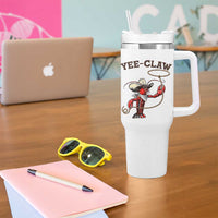 Yee Claw Tumbler With Handle Funny Crawfish Cajun Seafood Festival